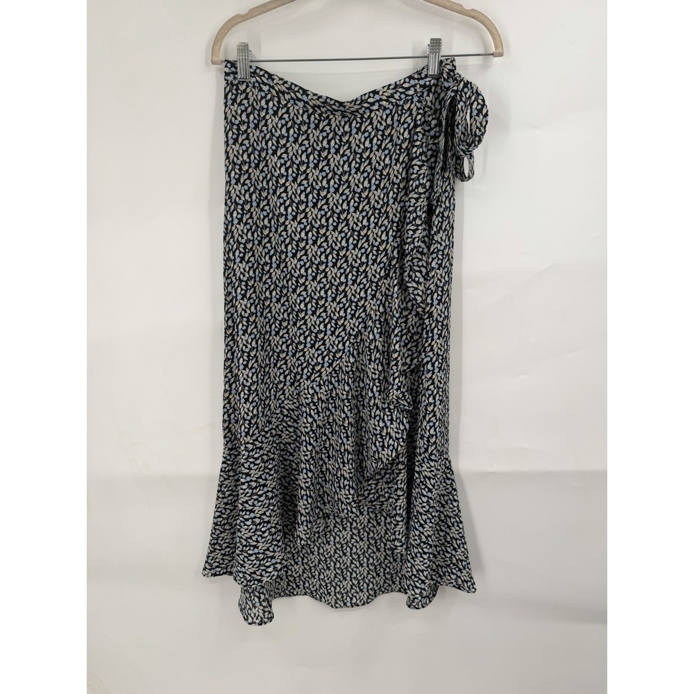 Max Studio Faux Wrap Hi-Low Midi Skirt Women S Ruffles Floral Cottage Fairy